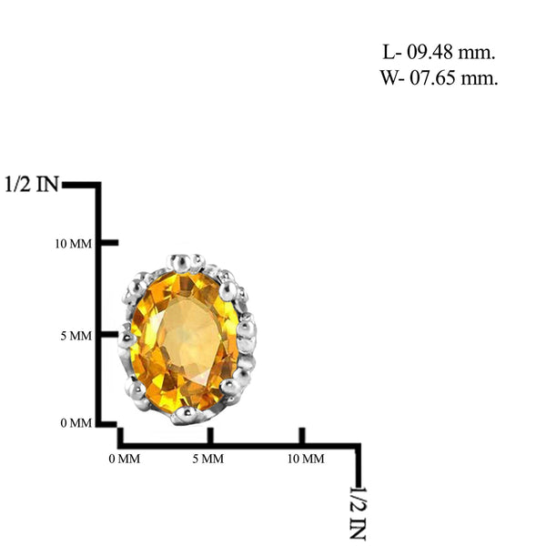 JewelonFire 2 1/4 Carat T.G.W. Citrine Sterling Silver Stud Earrings - Assorted Colors