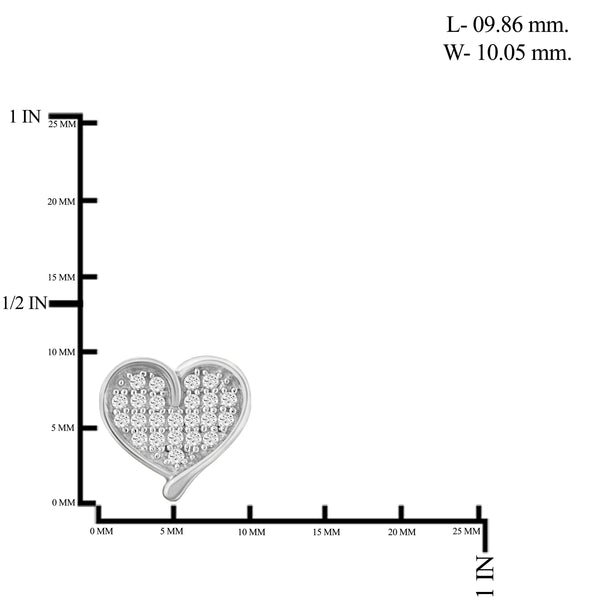 JewelonFire 1.00 Carat T.W. White Diamond Sterling Silver 3 Piece Heart Jewelry Set - Assorted Colors