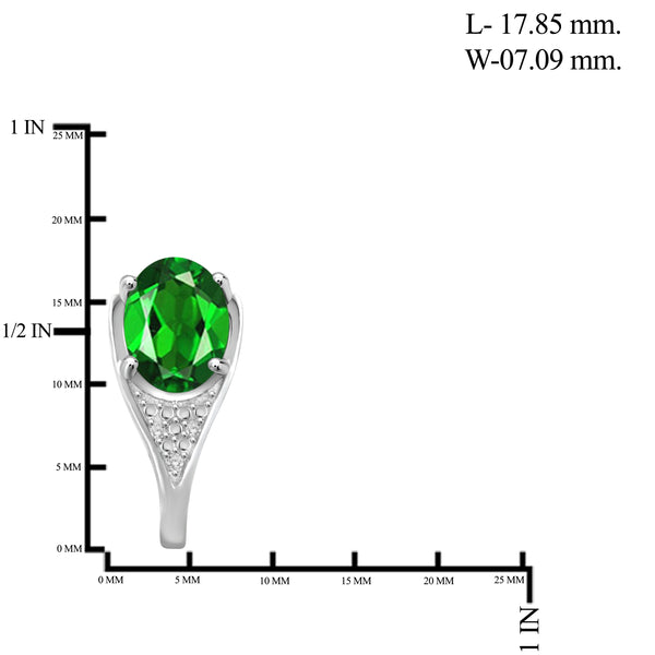 JewelonFire 4.80 Carat T.G.W. Chrome Diopside And 1/20 Carat T.W. White Diamond Sterling Silver 3 Piece Jewelry Set - Assorted Colors