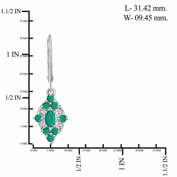 JewelonFire 10.60 Carat T.G.W. Emerald And 1/20 Carat T.W. White Diamond Sterling Silver 4 Piece Jewelry Set - Assorted Colors