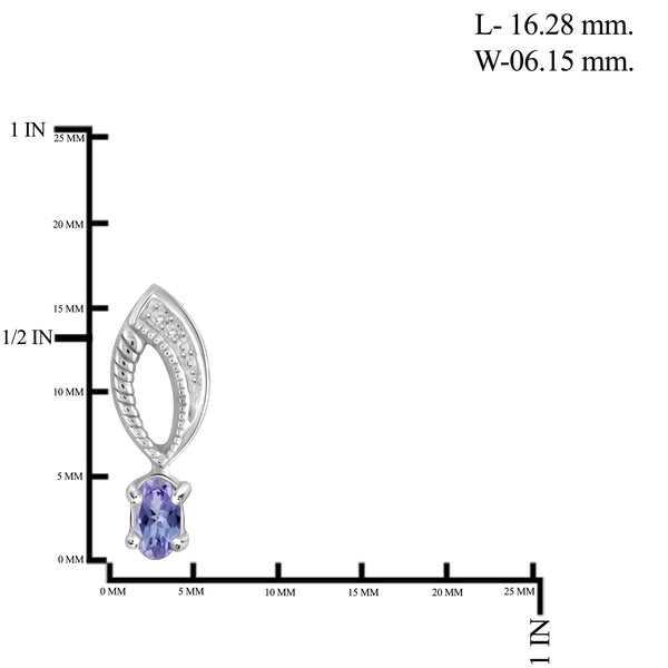 JewelonFire 2.80 Carat T.G.W. Tanzanite And 1/10 Carat T.W. White Diamond Sterling Silver 4 Piece Jewelry Set - Assorted Colors