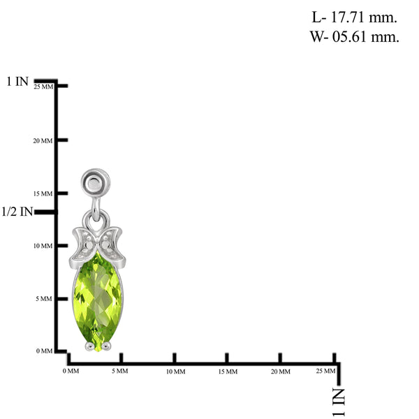 JewelonFire 2 1/2 Carat T.G.W. Peridot And White Diamond Accent Sterling Silver Stud Earrings - Assorted Colors