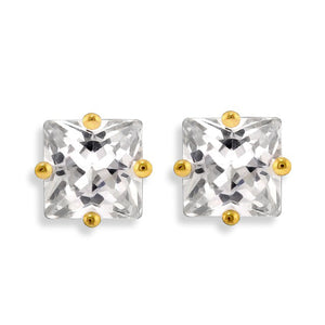 Glamour Square Cubic Zirconia Stud Earrings