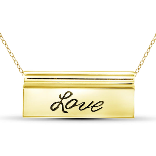 JewelonFire Sterling Silver Love Name Plate Necklace - Assorted Colors