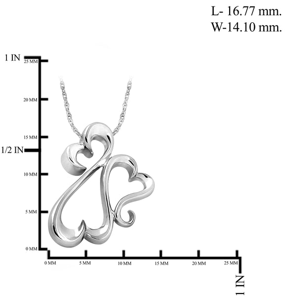 JewelonFire Sterling Silver Entwined Hearts Pendant - Assorted Colors