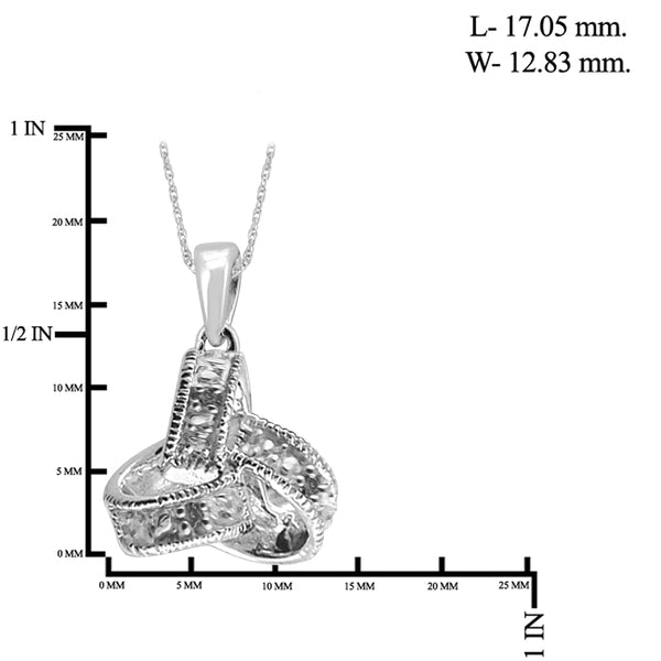 JewelonFire 1/20 Carat T.W. White Diamond Sterling Silver 3 Piece Love Knot Jewelry Set - Assorted Colors