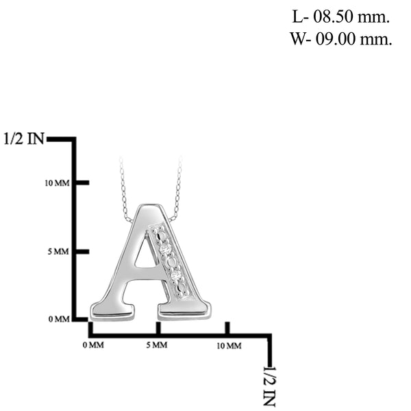 JewelonFire Yours Truly Diamond Accent Sterling Silver "A TO Z" Initial Necklace