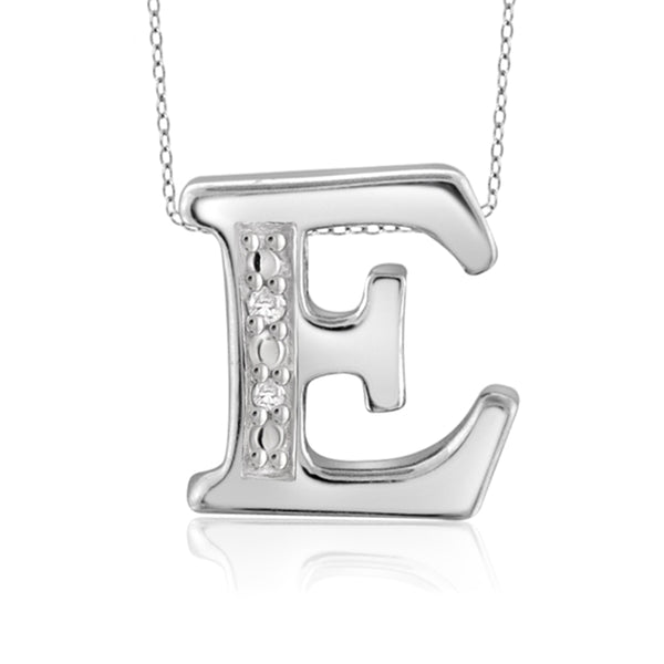 JewelonFire Yours Truly Diamond Accent Sterling Silver "A TO Z" Initial Necklace