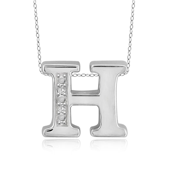 JewelonFire Yours Truly Diamond Accent Sterling Silver "A TO Z" Initial Necklace