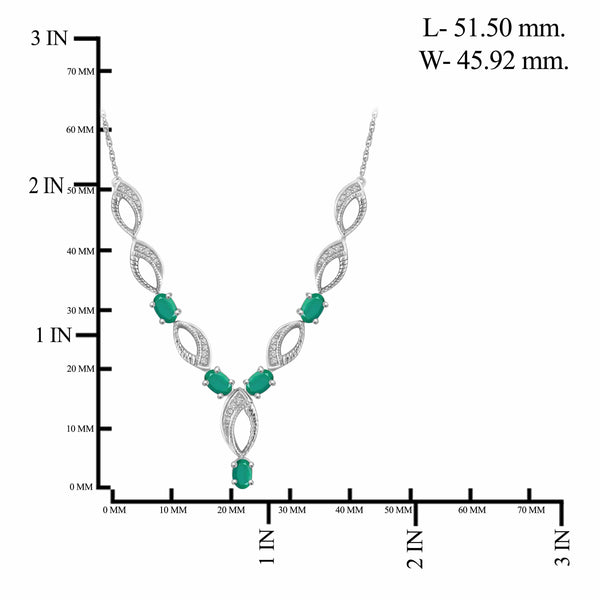 JewelonFire 2.70 Carat T.G.W. Emerald And 1/10 Carat T.W. White Diamond Sterling Silver 4 Piece Jewelry Set - Assorted Colors