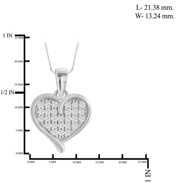 JewelonFire 1.00 Carat T.W. White Diamond Sterling Silver 3 Piece Heart Jewelry Set - Assorted Colors