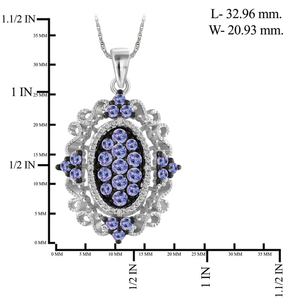 JewelonFire 5.00 Carat T.G.W. Tanzanite And 1/20 Carat T.W. White Diamond Sterling Silver 3 Piece Jewelry Set - Assorted Colors