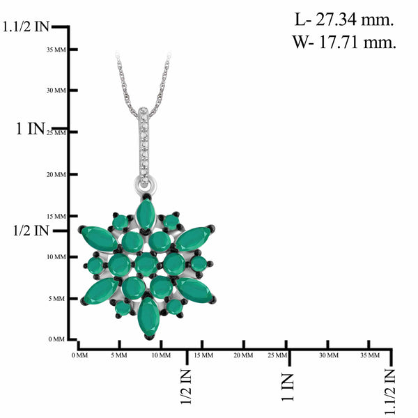 JewelonFire 7.00 Carat T.G.W. Emerald Sterling Silver 3 Piece Jewelry Set - Assorted Colors