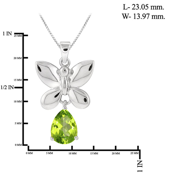 JewelonFire 3/4 Carat T.G.W. Peridot Sterling Silver Pendant - Assorted Colors