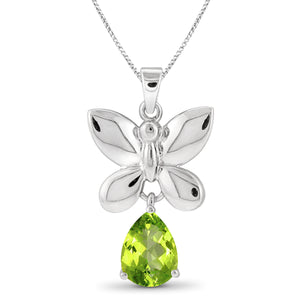 JewelonFire 3/4 Carat T.G.W. Peridot Sterling Silver Pendant - Assorted Colors