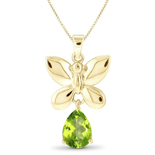 JewelonFire 3/4 Carat T.G.W. Peridot Sterling Silver Pendant - Assorted Colors