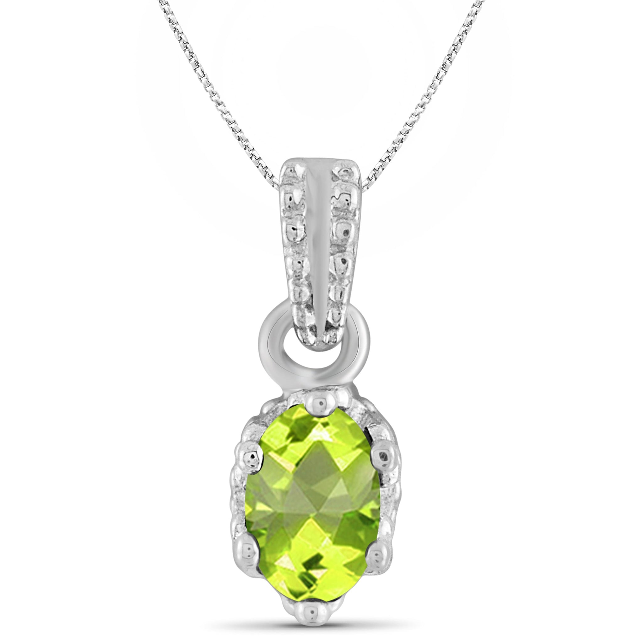 JewelonFire 1/2 Carat T.G.W. Peridot Sterling Silver Pendant - Assorted Colors