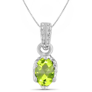 JewelonFire 1/2 Carat T.G.W. Peridot Sterling Silver Pendant - Assorted Colors