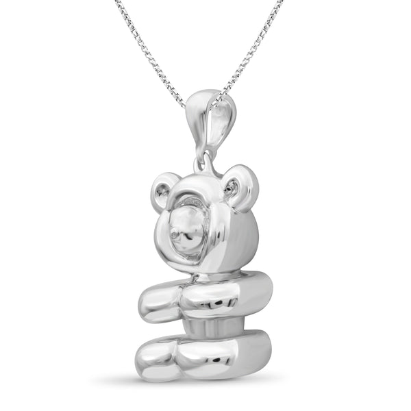 JewelonFire Sterling Silver Teddy Metal Pendant - Assorted Color