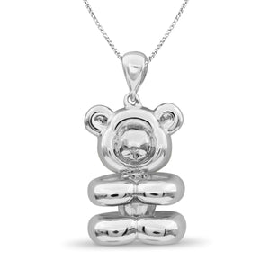 JewelonFire Sterling Silver Teddy Metal Pendant - Assorted Color