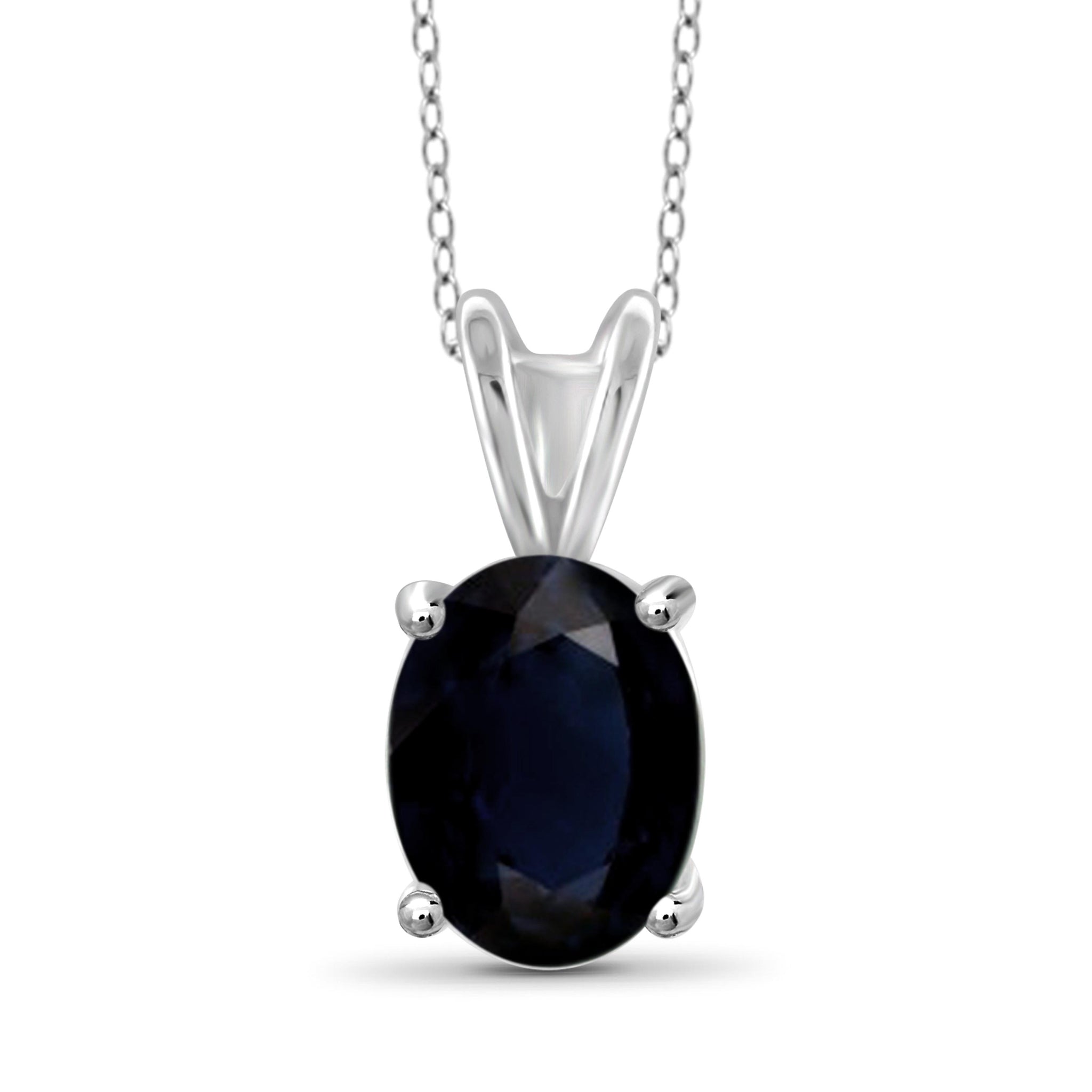 JewelonFire 1.90 Carat T.G.W. Sapphire Sterling Silver Fashion Pendant - Assorted Colors