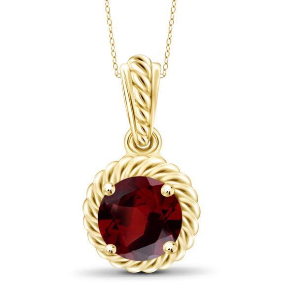 JewelonFire 3/4 Carat T.G.W. Garnet Sterling Silver Pendant - Assorted Colors