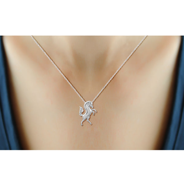 JewelonFire Sterling Silver Stallion Horse Pendant - Assorted Colors