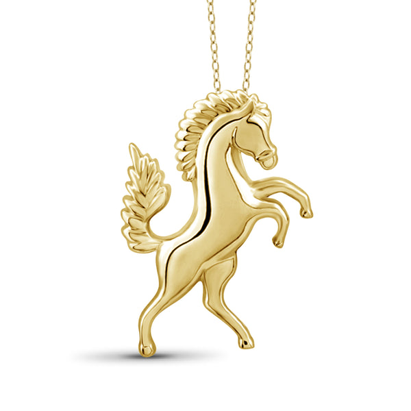 JewelonFire Sterling Silver Stallion Horse Pendant - Assorted Colors