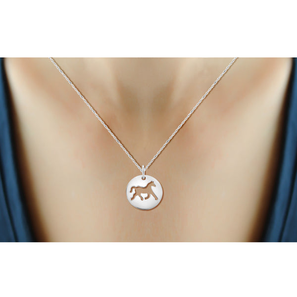 JewelonFire Sterling Silver Cutout Horse Charm Pendant - Assorted Colors