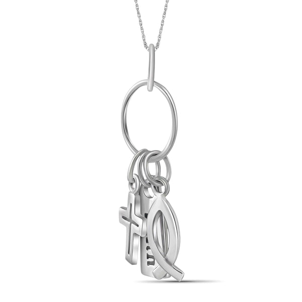 JewelonFire Sterling Silver "FAITH" Engraved Charm Pendant