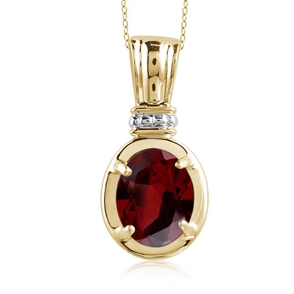 JewelonFire 2.15 Carat T.G.W. Garnet Sterling Silver Pendant - Assorted Colors