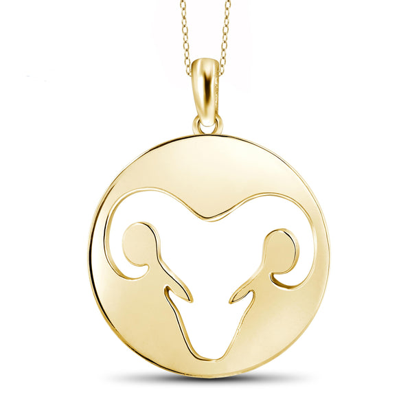 JewelonFire What's Your Sign? Aries Cutout Sterling Silver Pendant - Assorted Colors