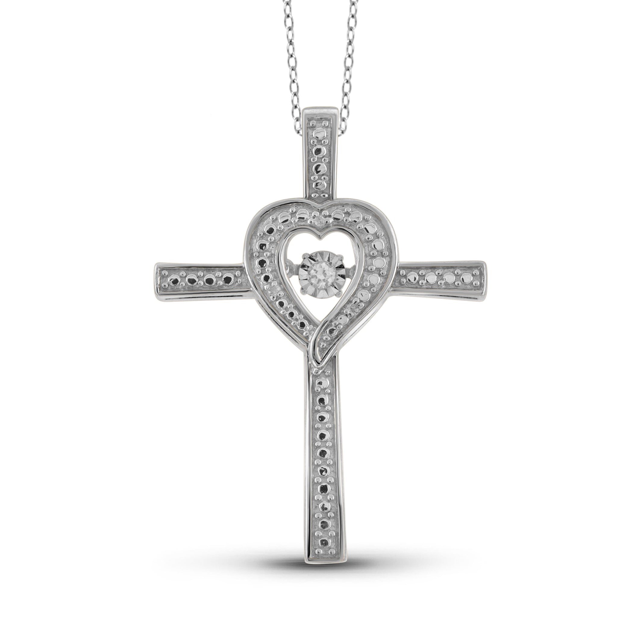 Diamond in the Sky White Diamond Accent Sterling Silver Cross Pendant