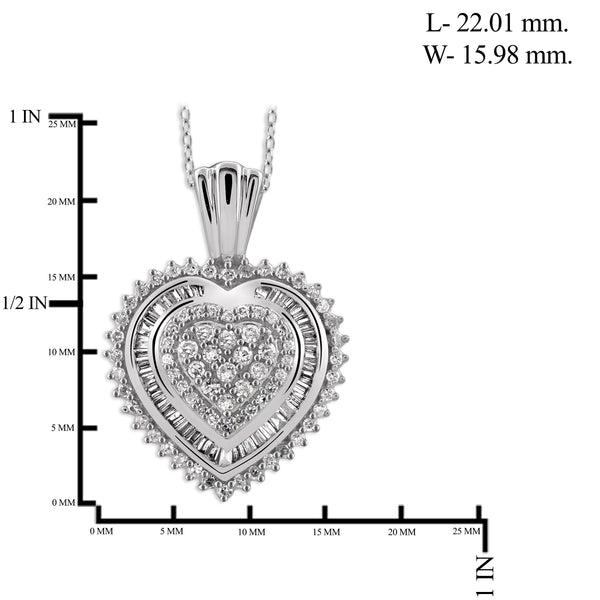 Jewelnova 1/2 Carat T.W. White Diamond 10K Gold Heart Pendant - Assorted Colors