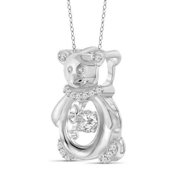 Diamonds in the Sky 1/10 Carat T.W. White Diamond Sterling Silver Teddy Bear Pendant - Assorted Colors