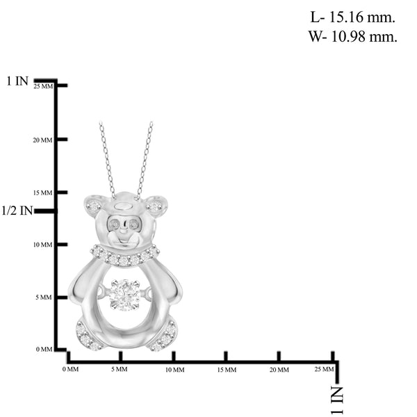 Diamonds in the Sky 1/10 Carat T.W. White Diamond Sterling Silver Teddy Bear Pendant - Assorted Colors