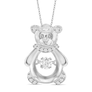 Diamonds in the Sky 1/10 Carat T.W. White Diamond Sterling Silver Teddy Bear Pendant - Assorted Colors