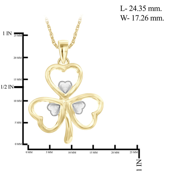 JewelonFire Shamrock Two Tone Sterling Silver Pendant