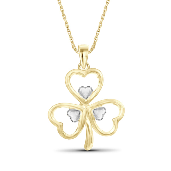 JewelonFire Shamrock Two Tone Sterling Silver Pendant