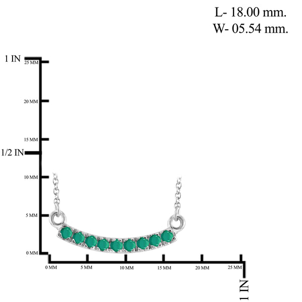 JewelonFire 0.50 Carat T.G.W. Genuine Emerald Sterling Silver Bar Pendant - Assorted Colors