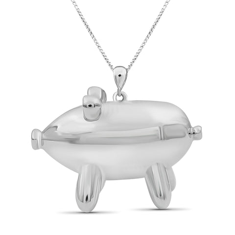 JewelonFire Sterling Silver Pig Metal Pendant - Assorted Color