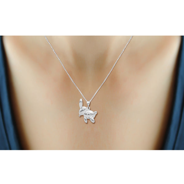 JewelonFire Sterling Silver Rabbit Metal Pendant - Assorted Color