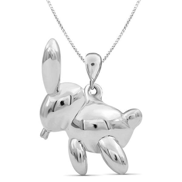 JewelonFire Sterling Silver Rabbit Metal Pendant - Assorted Color