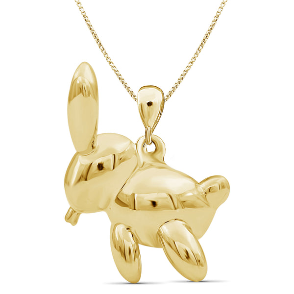 JewelonFire Sterling Silver Rabbit Metal Pendant - Assorted Color