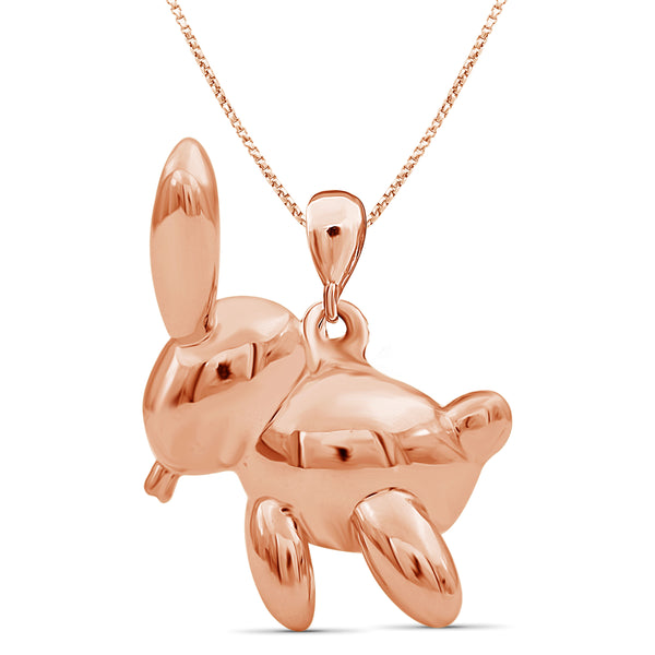 JewelonFire Sterling Silver Rabbit Metal Pendant - Assorted Color