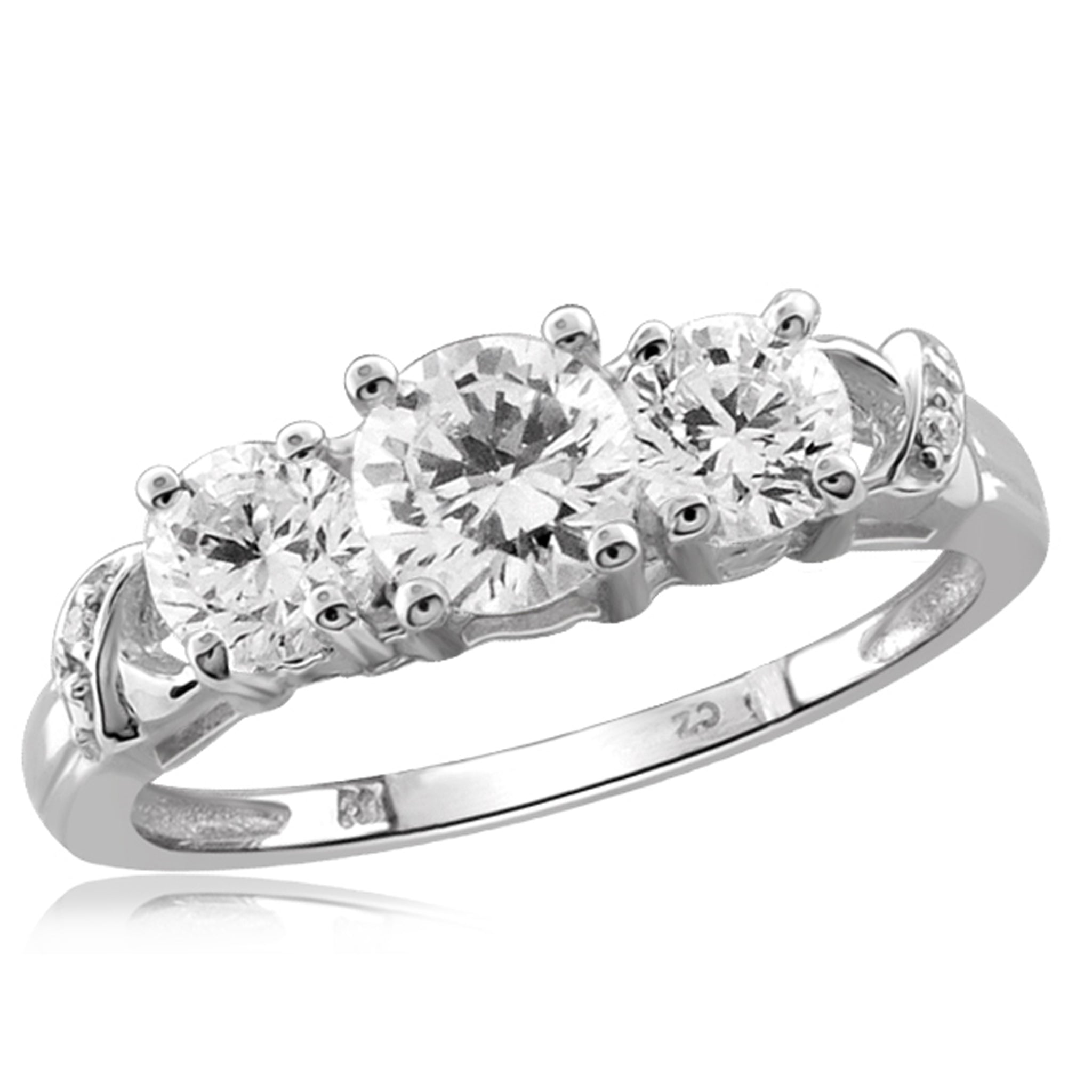 White Cubic Zirconia (AAA) Sterling Silver Anniversary Band