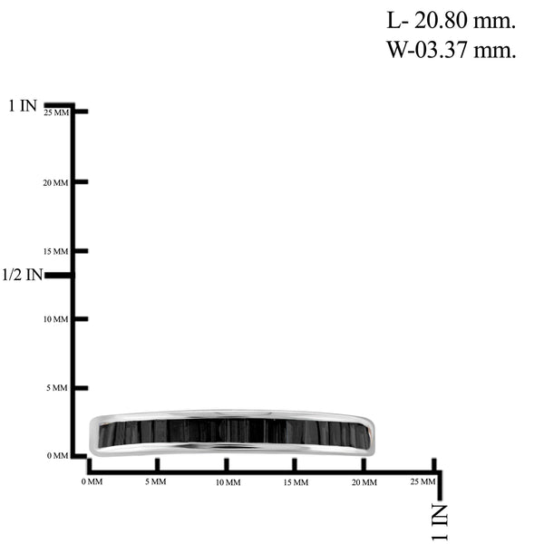 JewelonFire 1/2 Carat T.W. Black Diamond Sterling Silver Band Ring