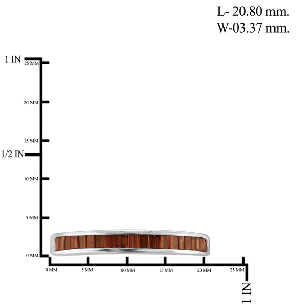 JewelonFire 1/2 Carat T.W. Red Diamond Sterling Silver Band Ring