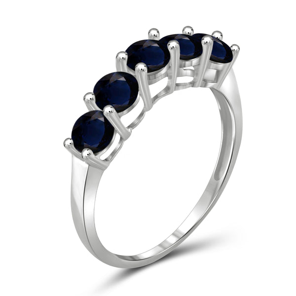 JewelonFire 2 Carat T.G.W. Sapphire Sterling Silver Band- Assorted Colors