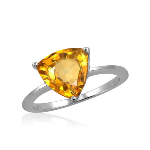 JewelonFire 2 3/4 Carat T.G.W. Citrine Sterling Silver Ring